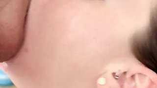 Audrey Holiday POV deepthroat blowjob and cum swallow