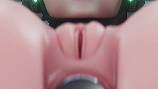 D.va - Clit Stroker & Anal Fuck Machine Squirt Overwatch 3D Fetish Porn
