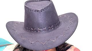 Playful Cowgirl Has Fun with a White Cock and Masturbates Until She Cums All Over