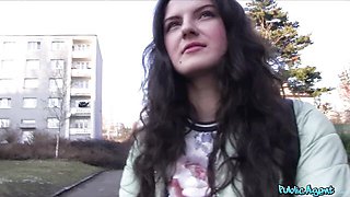 Pin-up Francesca DiCaprio's outside trailer