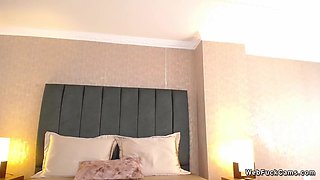 Latina amateur in lingerie posing and toying