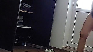 Amateur Wife Has Fun Trying on Clothes and Cutting Them.