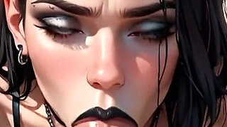Anime Ai Tattooed Girl Gives Her Friend a Blowjob He'll Never Forget