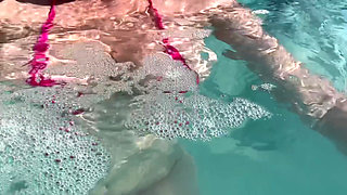 Artemisia Love Sexy and Horny Underwater Showing Her Big Tits in a Super Micro Bikini and You Can See Her Aureolas…