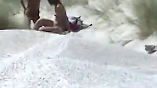 Teen lesbians on the beach