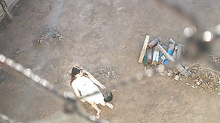 My wife teasing me in front yard and we have sex with opened door