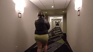 Naughty Latina in See-Through Dress Gives Blowjob & Gets Fucked Doggystyle in Public Hotel - Almost Caught!