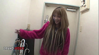 Hairy pussy Japanese babe Saki Oshiro sucks dick hardcore then rides his shaft kinky POV