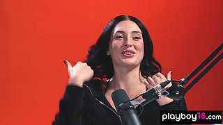 Sexy hottie testing her new magic wand