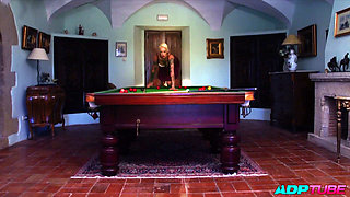 Tattooed Spanish Woman Fucking on the Pool Table