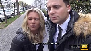 Blonde MILF Claudia Mac in White Wedding Dress Gets Fucked Doggystyle by Debt Collector