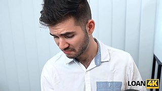 Loan4k. kinky wife is exhausted of her fool husband and screwed a loan boss right in front of him