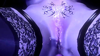Asian Girl in Black Stockings Rides My in a Nightclub