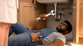 Full video BBC Plumber fucks hot client