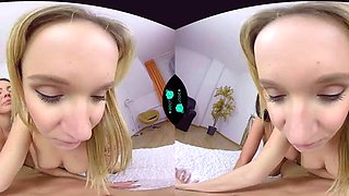 Thrresome: Blowjob, Amateur  Blonde VR Porn