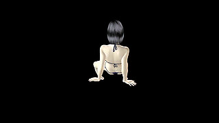 Animated 3D Porn - Very Beautiful Girl Masturbating with Banana Till Orgasm