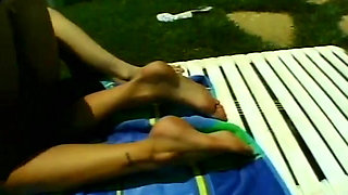 Purple Dildos Satisfy All Lesbian Urges These Two Blonde MILFs Have