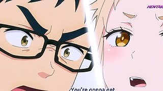 Naked anime beauty mounts BF in bath for deep messy grind