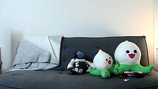 Hot brunette from squirt masturbating on webcam