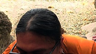 Public blow job at the beach Almost get caught