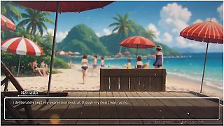 Bluring The Walls [ Romance Hentai Game ] Ep.6 Wet Dreams With Horny Crowd On The Beach !