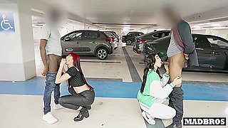 Two Big Ass Latina Roommates Fucked By Two Black Guys In A Public Parking Lot!!!