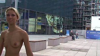 Beautiful amateur blonde barmaid paid sex in public