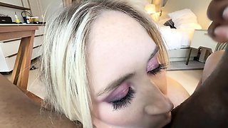 Blonde amateur blowjob POV in public