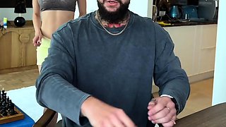 Cuckold friend's mega-bitch wifey in tough hump while he's