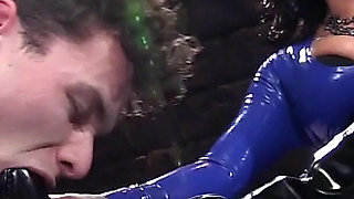 Latex Dominant Amazon Boot Worship