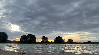 Showing My Body and Having Fun Saying Things in the Evening in an Empty Lake
