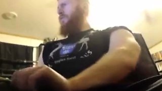 Muscular Redhead Jerks Off His Huge Cock