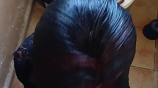Black Slut Doggystyle and Blowjob White Man in Black Sexy Dress