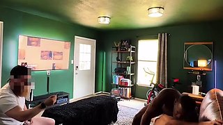 Sissy cuckold husband films his wife fucking that huge blac