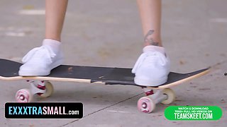 Kalani luana is a small and petite chick who can\u2019t get enough skating and Big Cock in her life