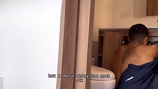 Threesome wild fuck with busty MILFs and a plumber