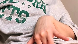 Amateur young teen solo masturbation on her livingroom