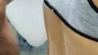 Newly Married Indian Wife Sonali with Her Husband on Wedding Night in Hotel Bathroom Part 1