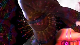 Foxy 3D Superwoman bounces up and down on a cock