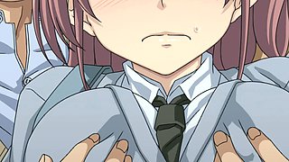 Hentai Schoolgirl Gangbang on Train