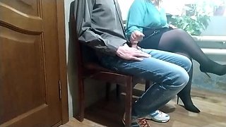 OurFetishLife Ukrainian MILF Gets Handjob Cumshot From Stranger In Public Waiting Room