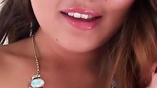 Cute Asian teen Jade Luv POV deepthroat blowjob cum swallow