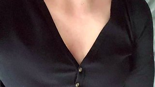 Lovely Amateur teen brunette masturbating outdoor