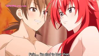 Rias Undresses Slowly Before Giving Issei a Deep  Warm Oral Finish  HENTAI Parody