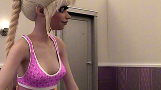 Horny futanari dickgirl pleasures her dolly