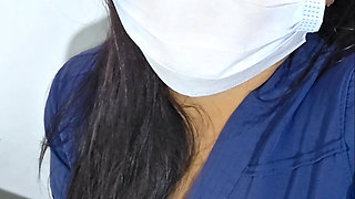 Nurse Plays Alone at Work No Patients Today!