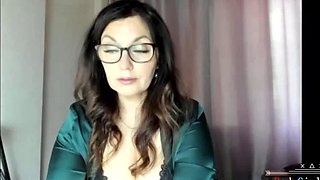 Brunette Webcam Milf Flaunts Natural Big Tits in Sexy Lingerie