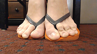 Abby's feet flip-flop closeups