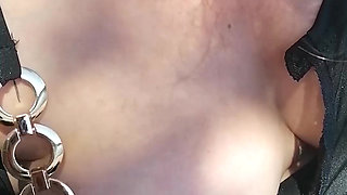 I Convinced My Slut to Show Her Pussy and Tits in a Risky Place