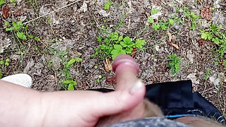 A friend sucks my dick in a public park and swallows cum